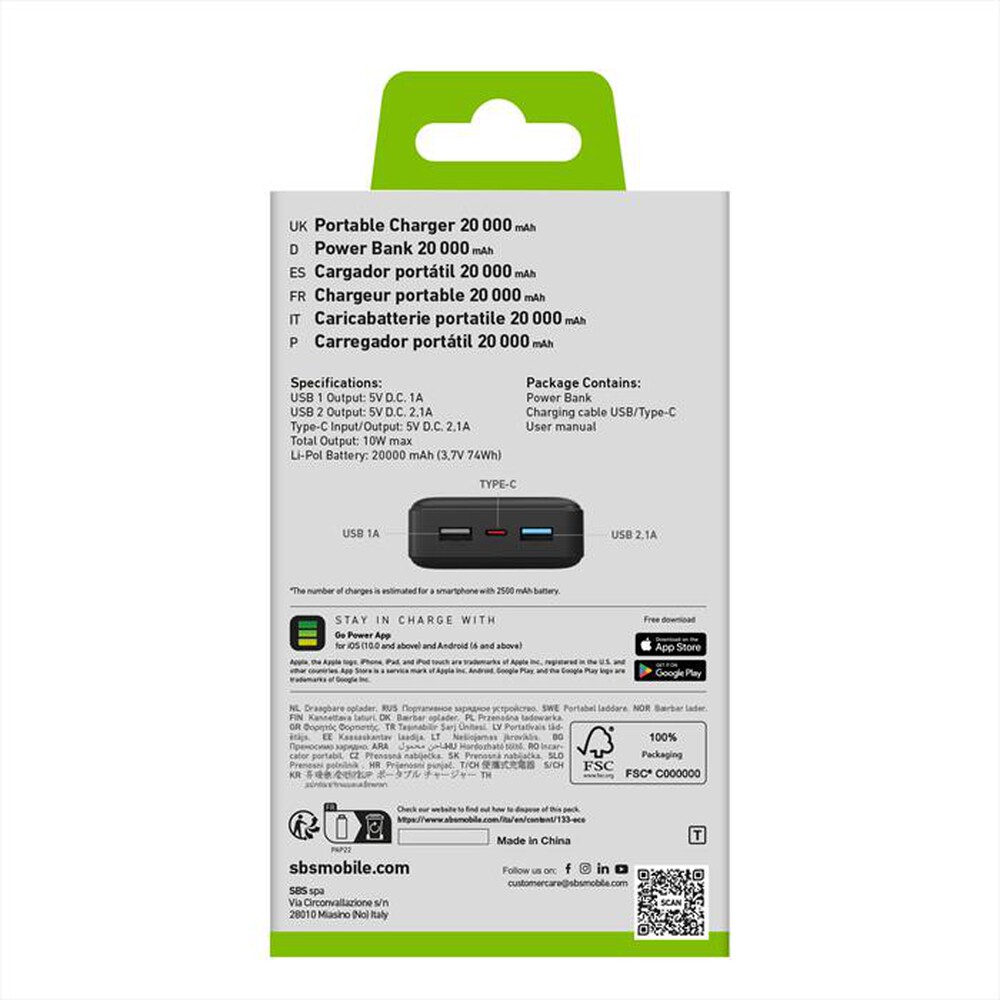 "SBS - TTBB20000FASTK-Nero"