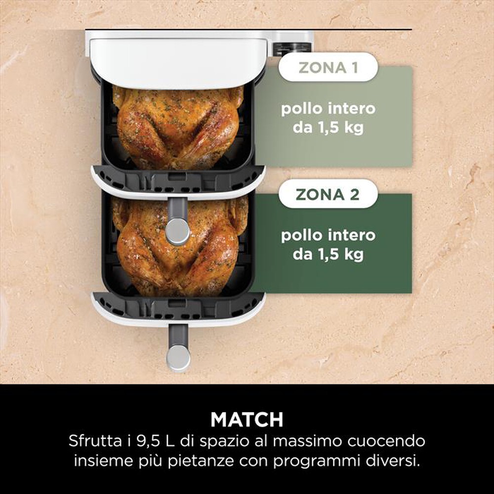 "NINJA - FRIGGITRICE ARIA DOUBLESTACK 9,5 L SL400EUWH-Bianco"