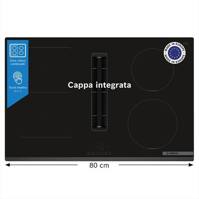 BOSCH - Piano in vetro ceramica ad induzione PVS831B16E-Nero