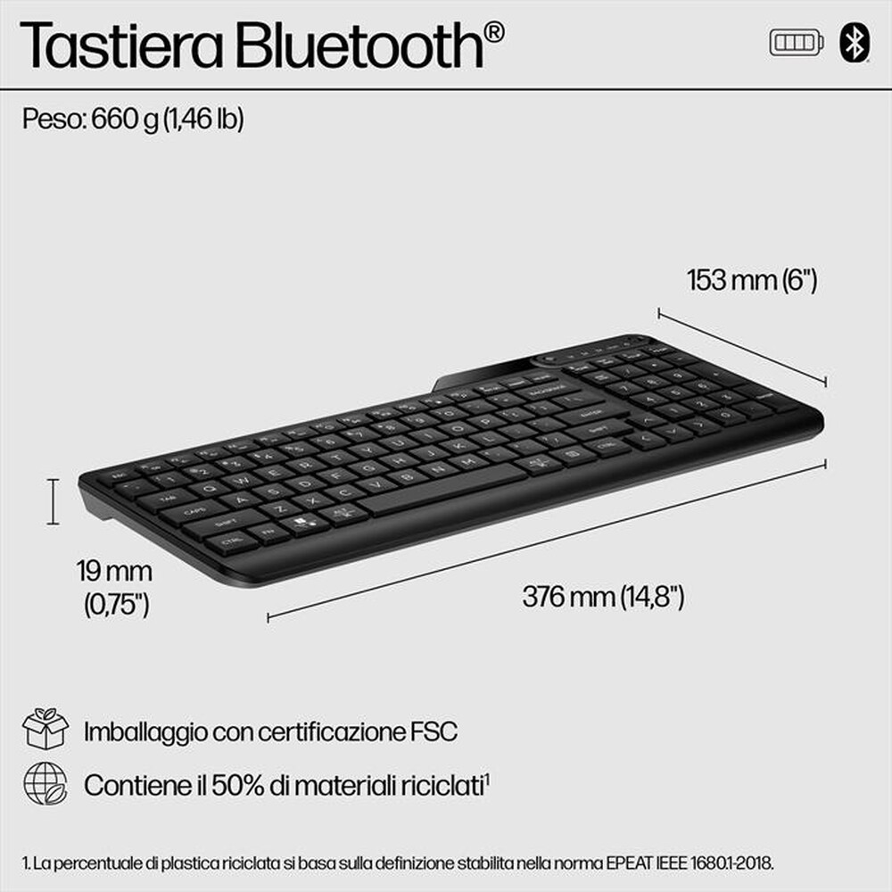 Immagine del prodotto HP - TASTIERA BLUETOOTH MULTI-DISPOSITIVO 460-Nera