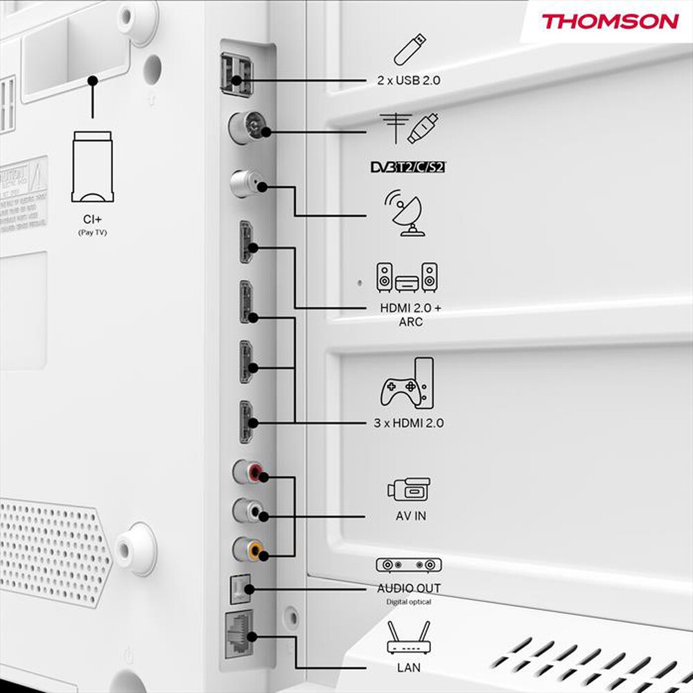 "THOMSON - Smart TV LED UHD 4K 55\" 55UA5S13W-Bianco"