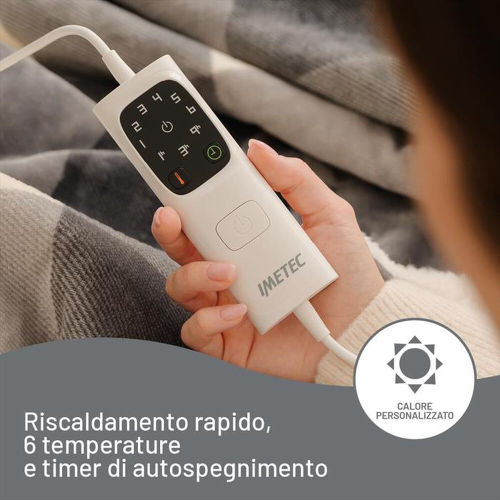"IMETEC - Termocoperta CALDOPLAID ADAPTO 160X120 CM-Grigio"