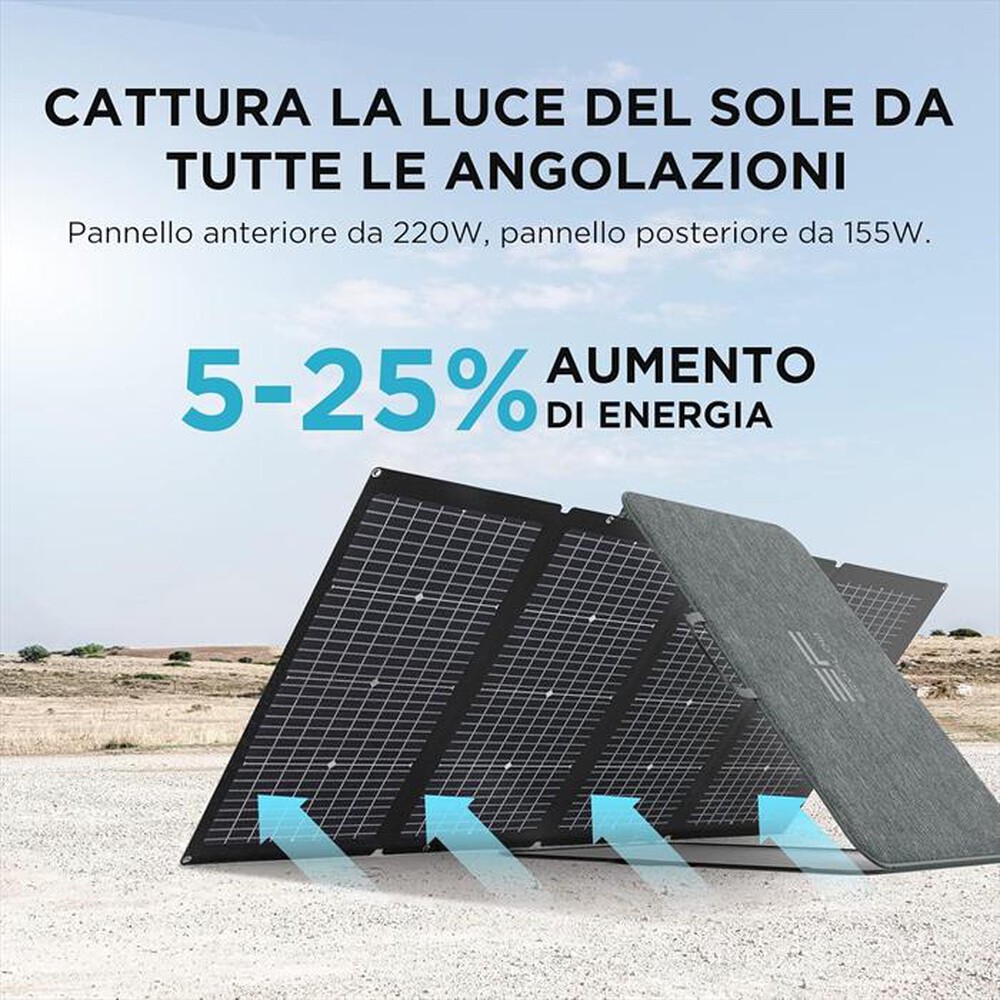 "ECOFLOW - Pannello solare portatile bifacciale 220W-nero"