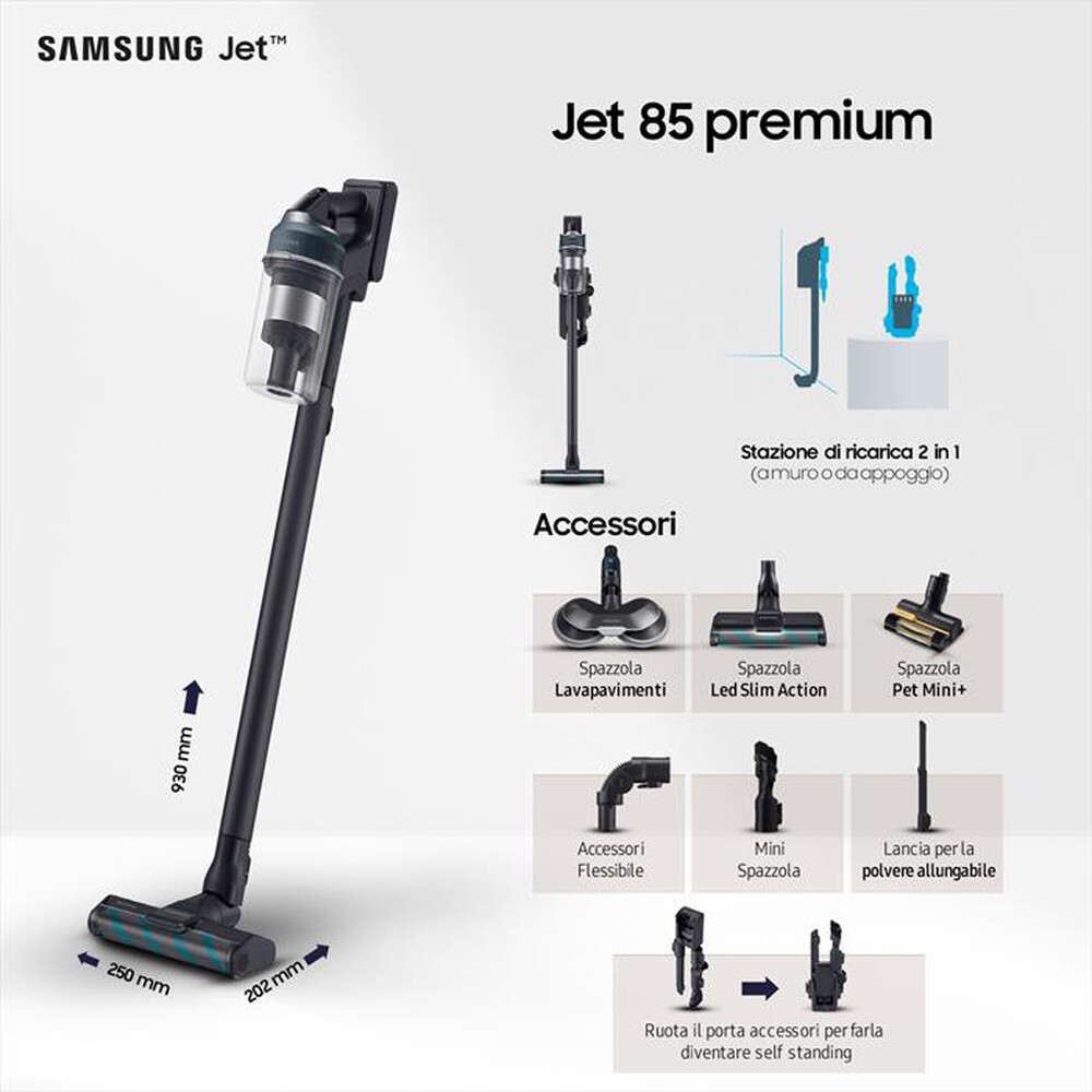 "SAMSUNG - Scopa elettrica JET 85 PREMIUM VS20C852FTB-Midnight Blue"