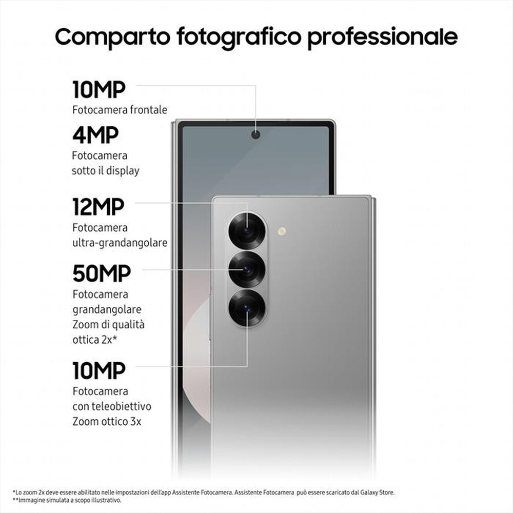 Immagine del prodotto SAMSUNG - Galaxy Z Fold6 12GB + 1TB-Silver Shadow