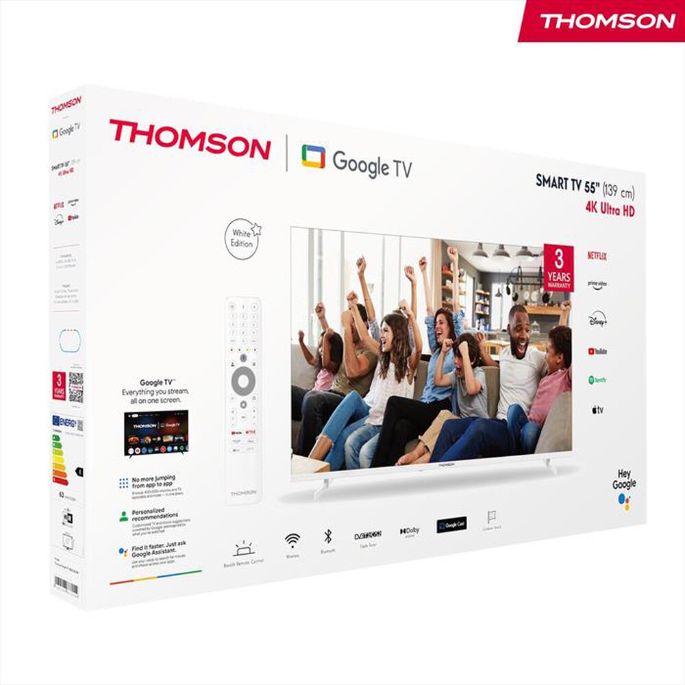 "THOMSON - Smart TV LED UHD 4K 55\" 55UG4S14W-Bianco"
