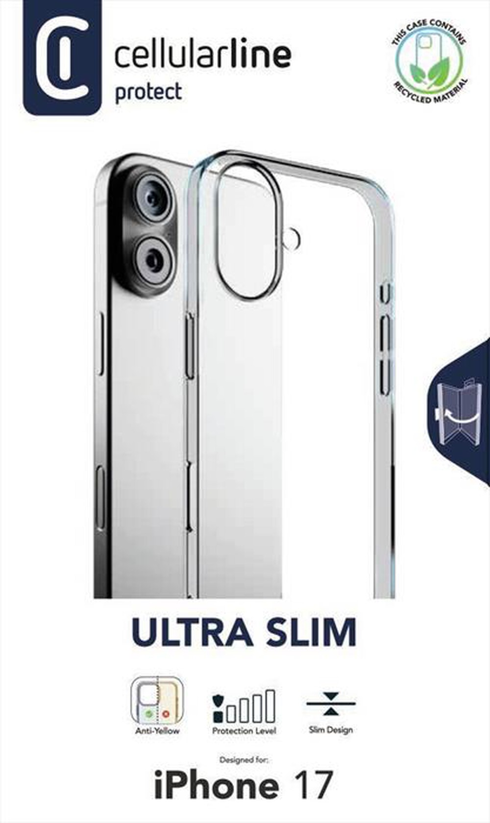 Immagine del prodotto CELLULARLINE - Cover ULTRA SLIM per IPHONE 17-Trasparente