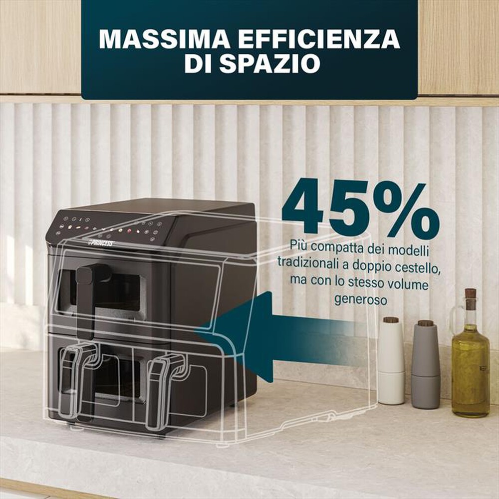 Immagine del prodotto PRINCESS - Friggitrice ad aria DUAL VERTICAL-Nero