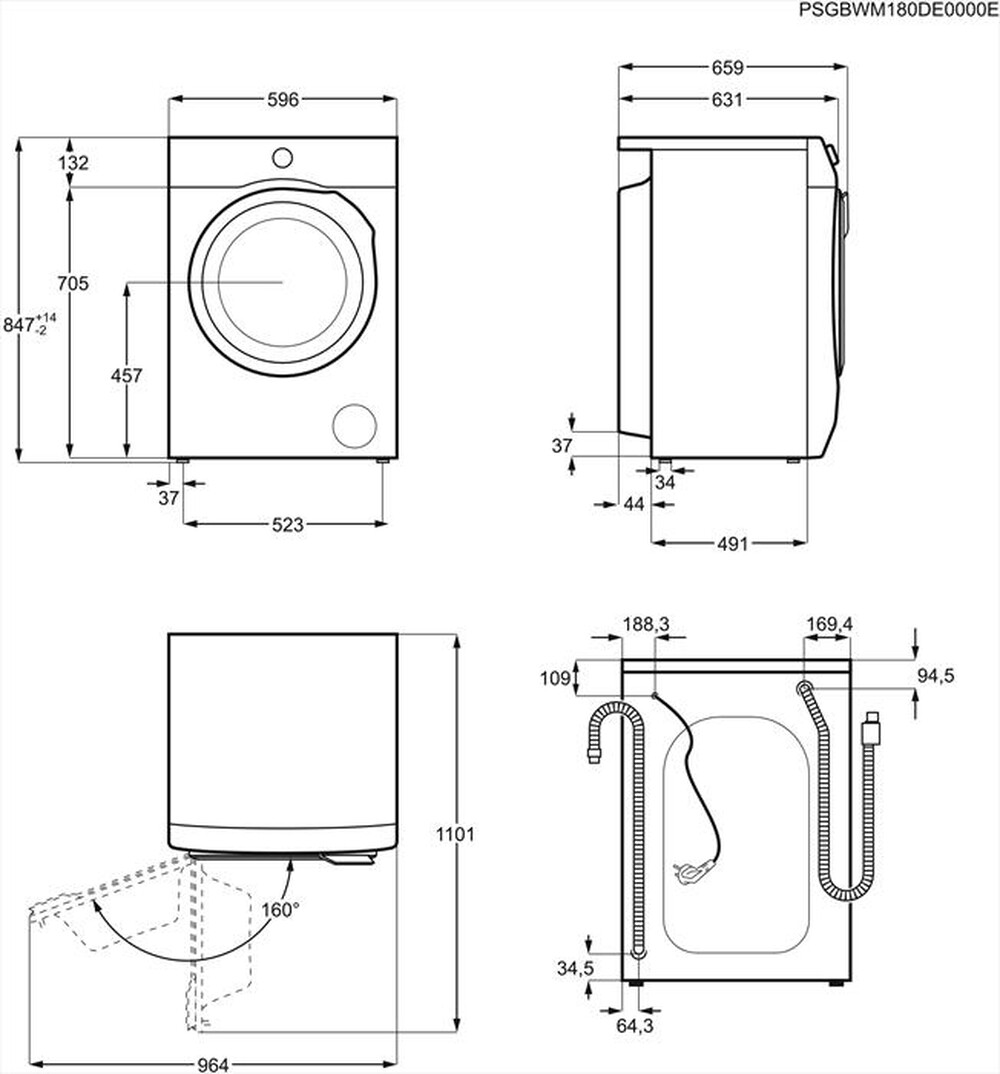 "ELECTROLUX - Lavatrice EW6F594W 9 Kg Classe D-Bianco"