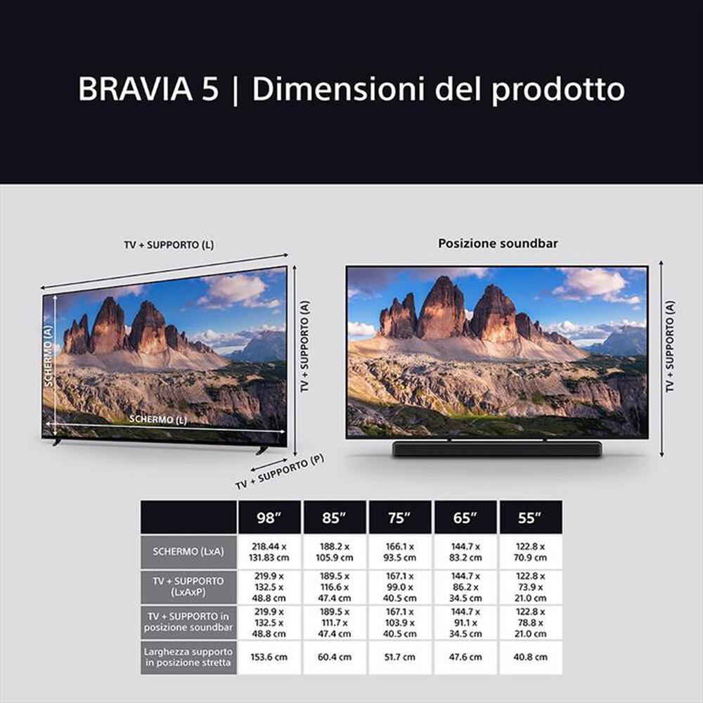 Immagine del prodotto SONY - Smart TV MINI LED FHD 85" K85XR55BP.CEI-Nero
