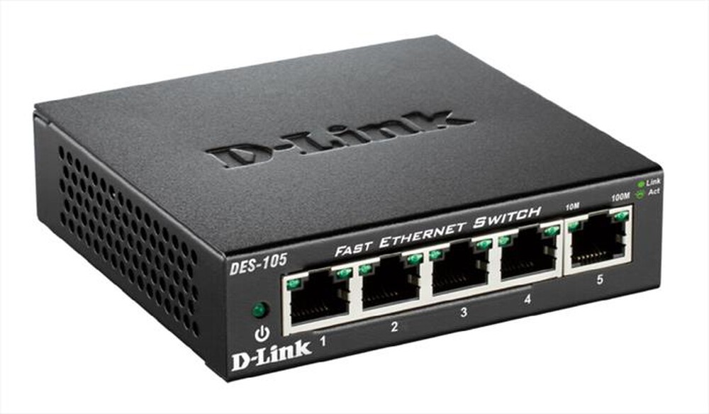 "D-LINK - 5-Port Fast Ethernet Unmanaged Desktop Switch - "