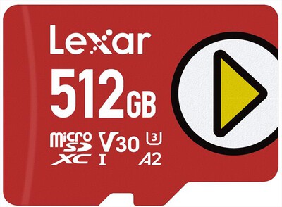 LEXAR - 512GB PLAY MICROSDX UHS-I-Red