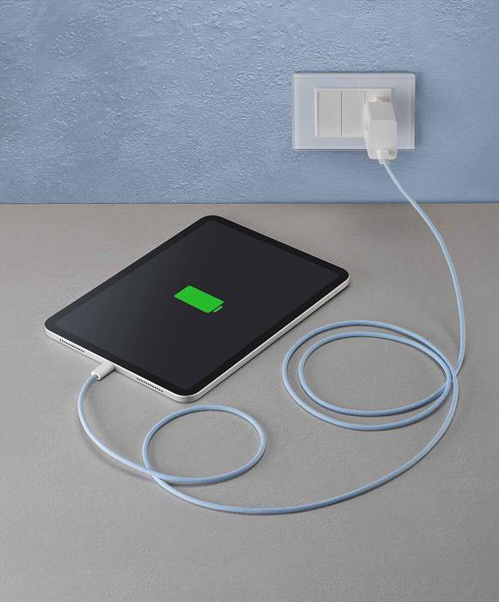 Immagine del prodotto CELLULARLINE - FLEXFORCE CAVO SILICONATO TELATO USB-C TO USB-C-Blu