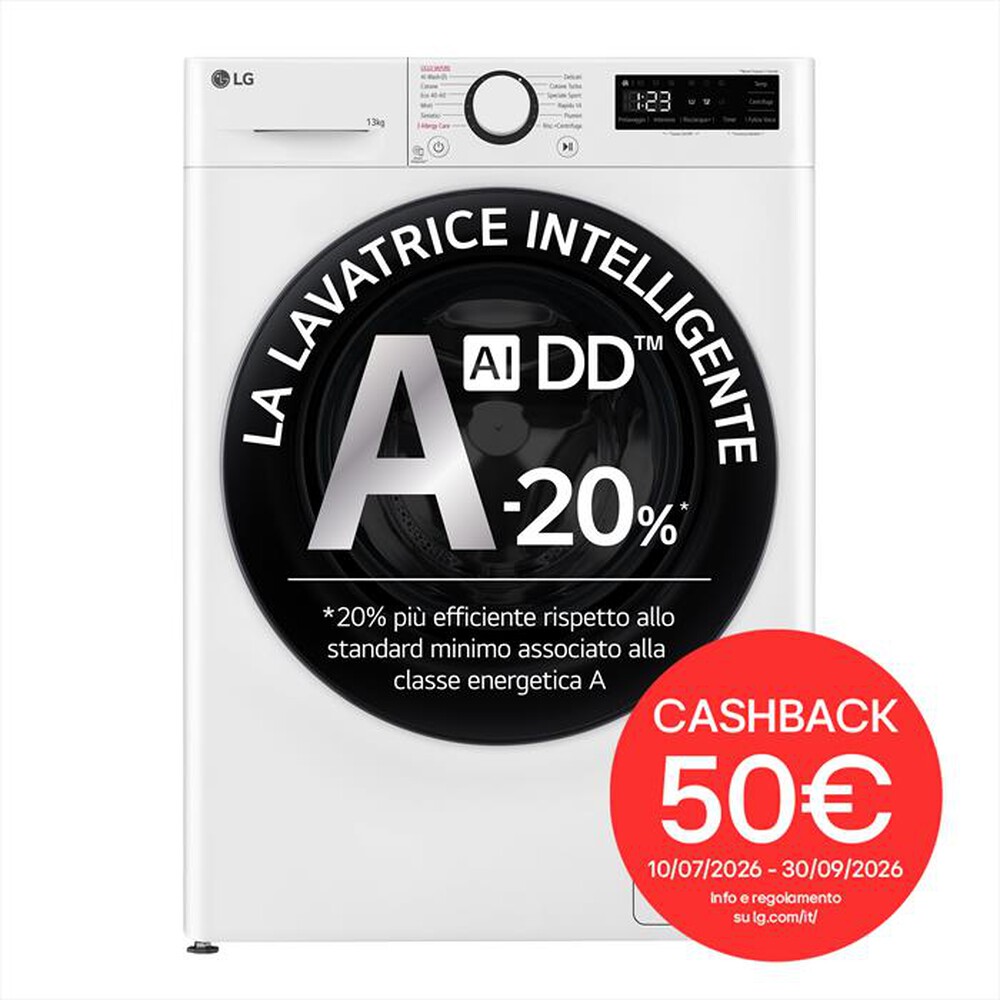 Immagine del prodotto LG - Lavatrice AI DD R3 F4R3013NSWB 13kg Classe A-Bianco