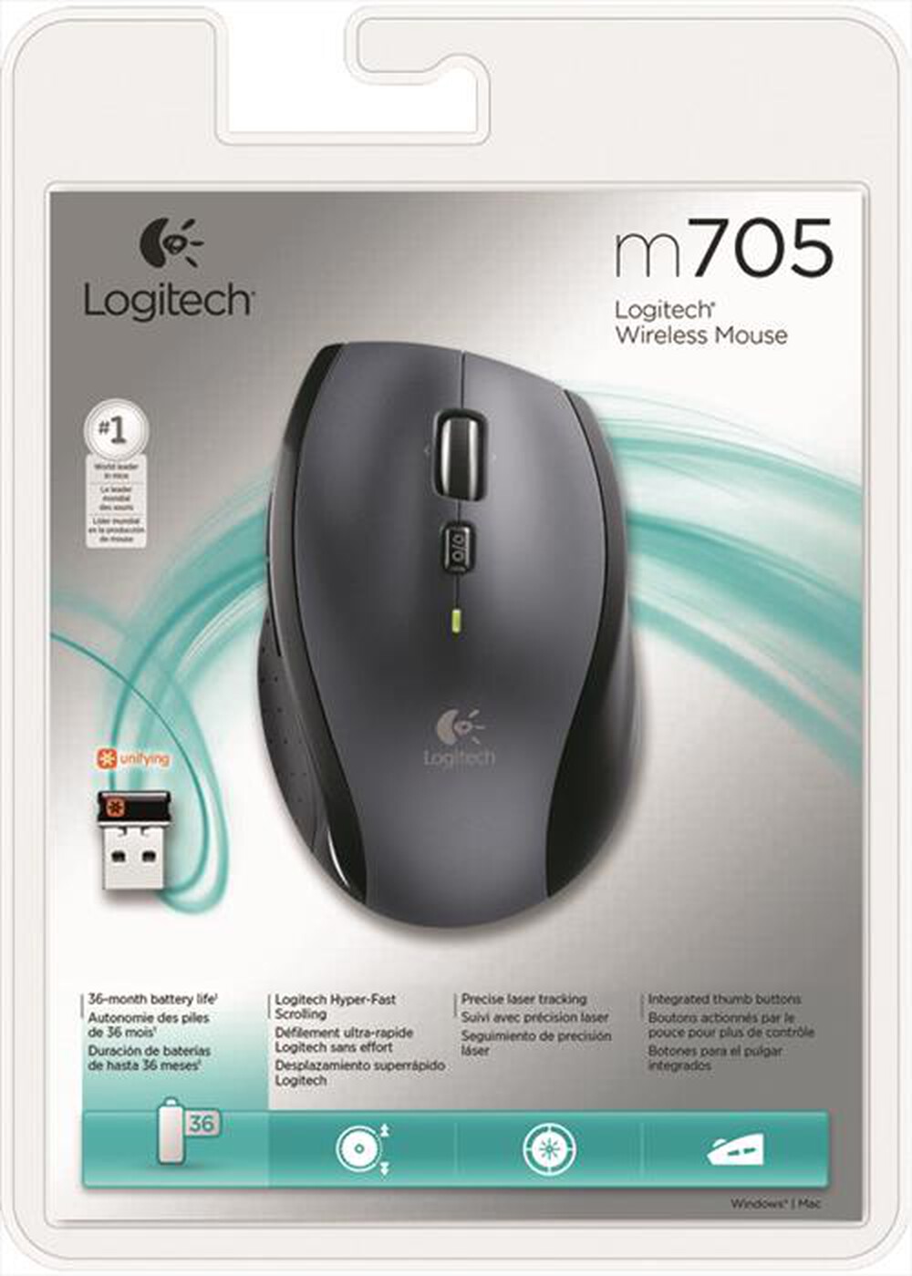 "LOGITECH - Wireless Mouse M705-Silver"