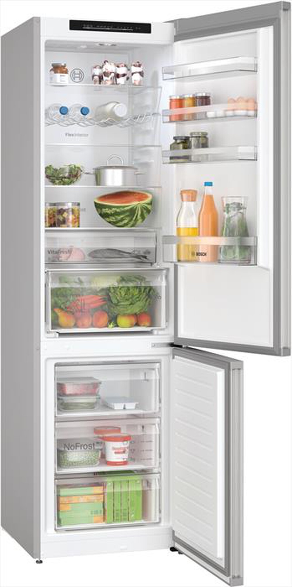 "BOSCH - Frigorifero combinato KGN392LCF Classe C 363 lt-Metal look"