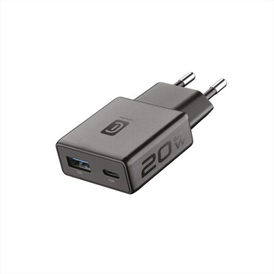 CELLULARLINE - Caricatore Power Lite Slim 20W Dual USB-A + USB-C-Nero