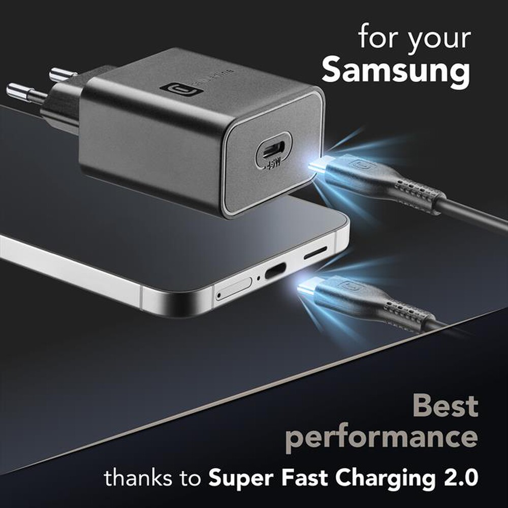 Immagine del prodotto CELLULARLINE - SUPER FAST CHARGER KIT PD 45W-Black