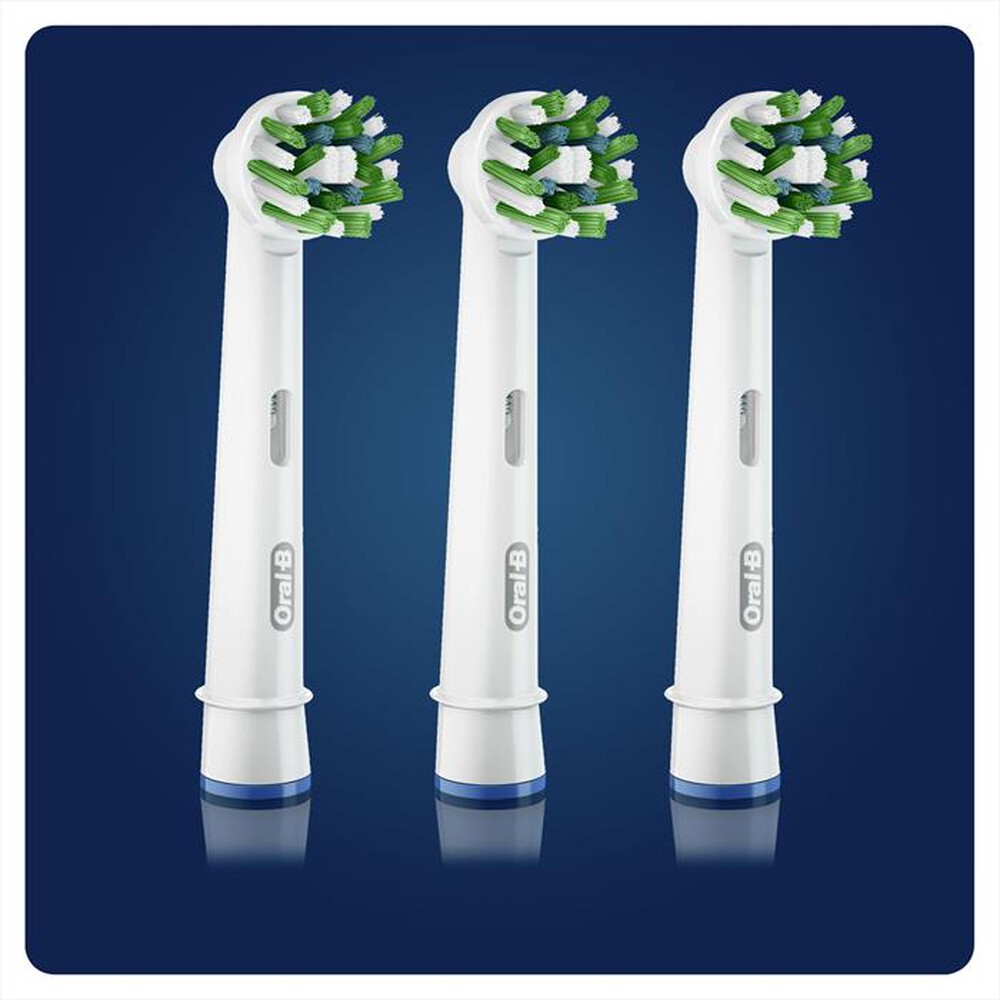 "ORAL-B - Testine Crossaction Con CleanMaximiser, 3 Pezzi-Bianco"