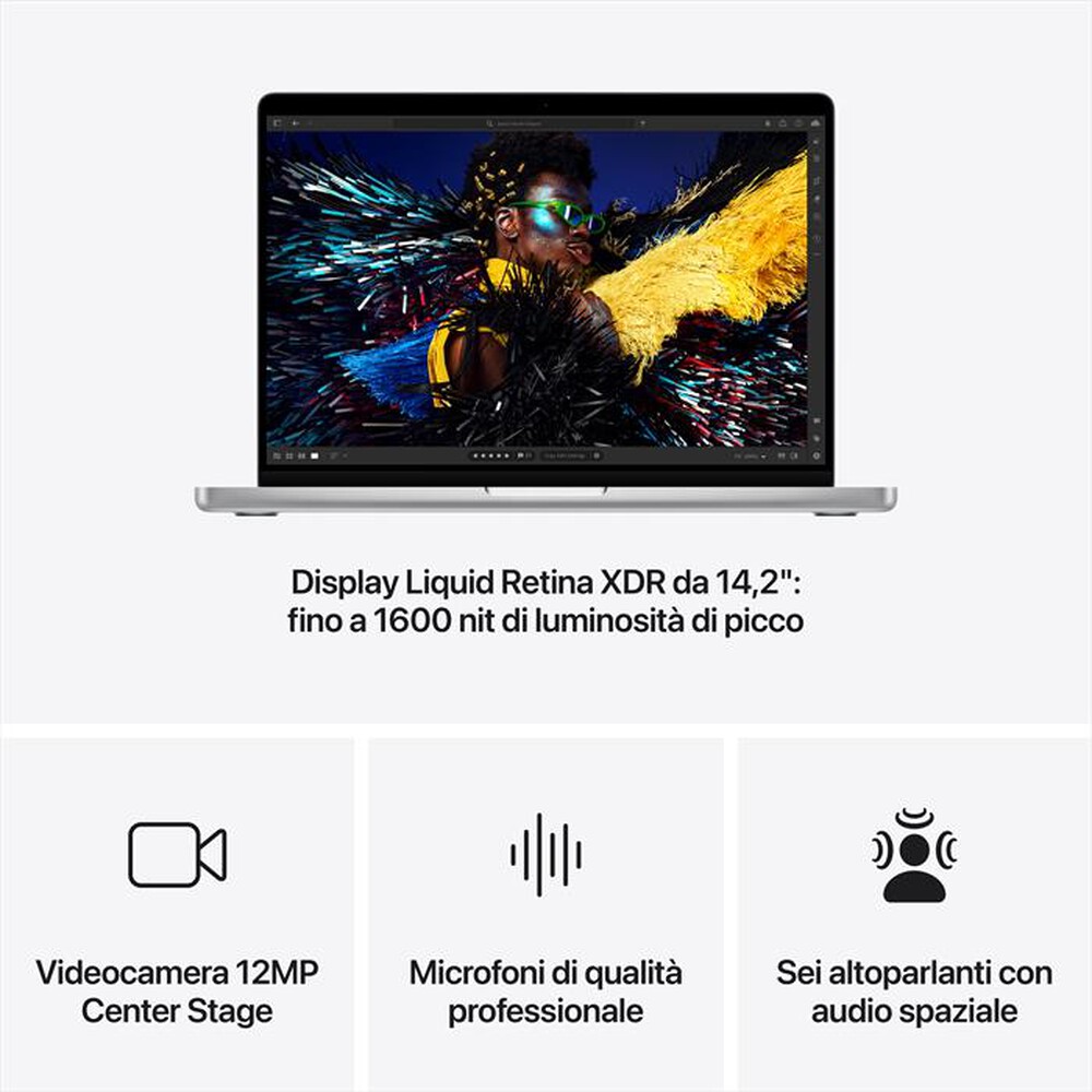 Immagine del prodotto APPLE - MacBook Pro 14'' M4 Core 10 CPU 10 GPU 1TB-Argento