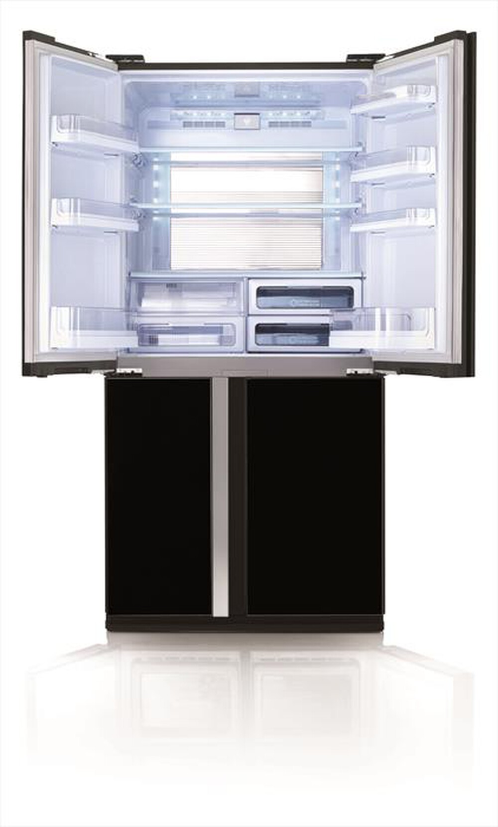 "SHARP - Frigorifero 3 e più porte  SJ-GX820P2BK Classe F-Vetro Nero"