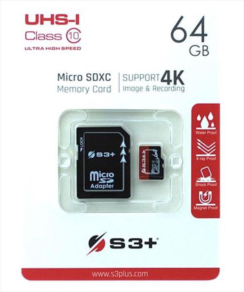 Immagine del prodotto S3+ - S3SDC10U1/64GB-R-Nero/Rosso