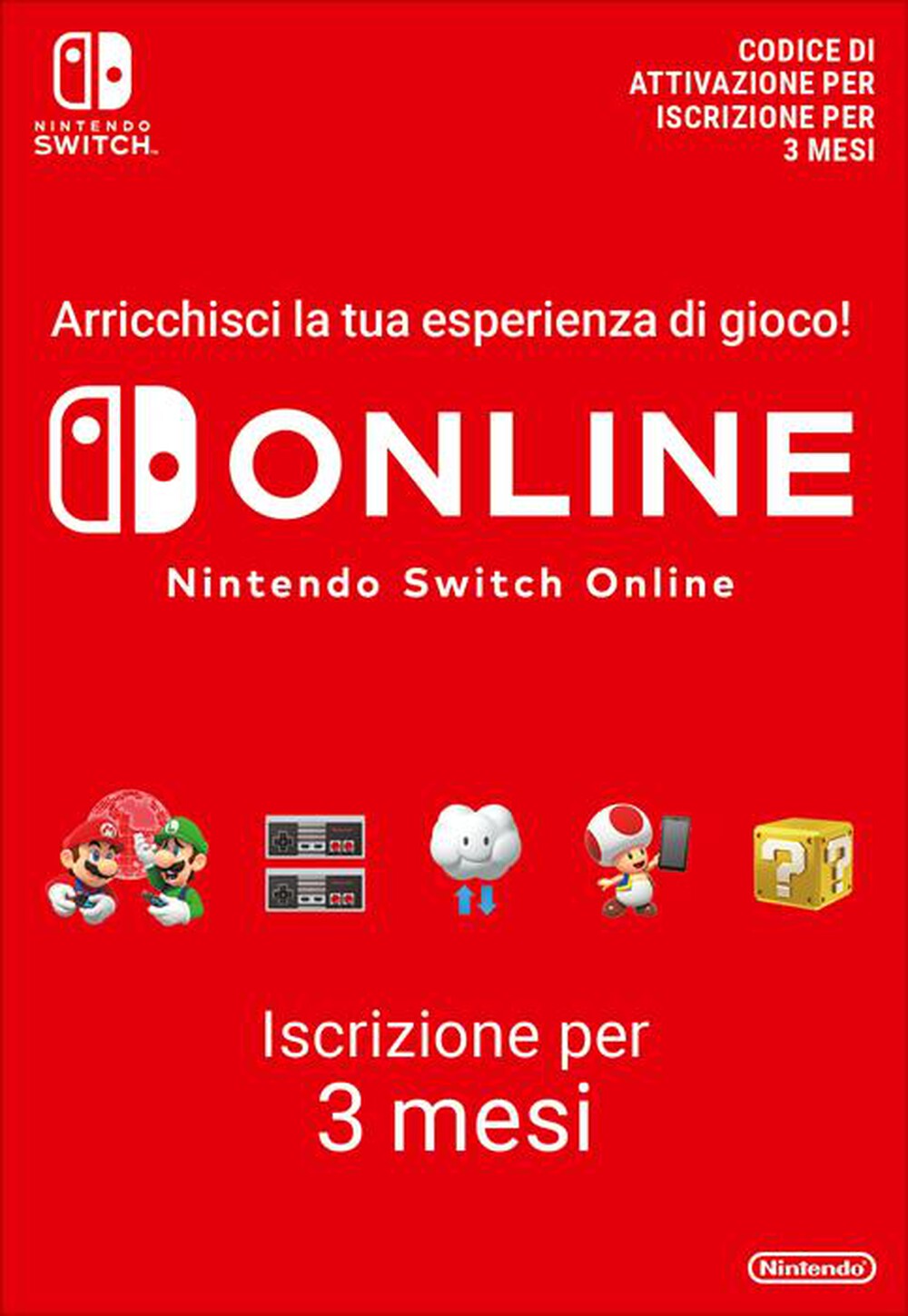 "NINTENDO - Switch +Mario Kart 8 Deluxe+Abbonamento 3 mesi NSO-Rosso/Blu neon"