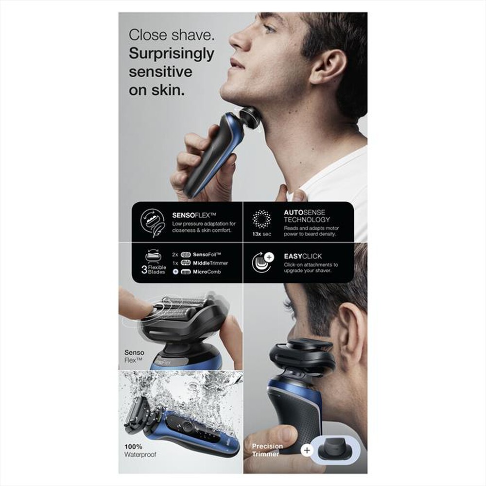 "BRAUN - Rasoio SERIES 6 61-B1200S-BLU"
