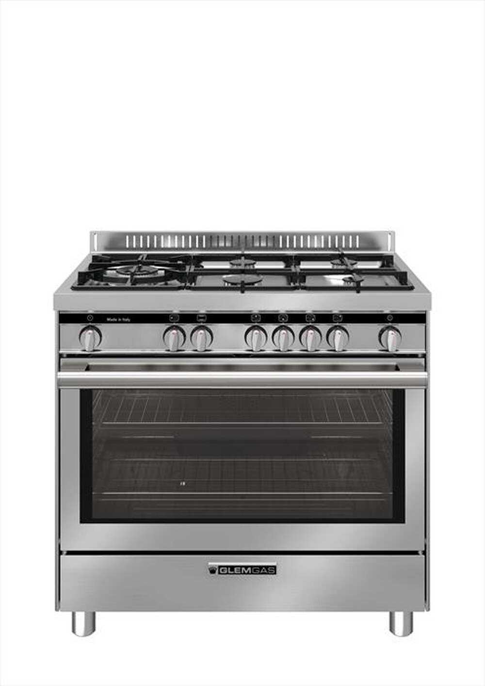 "GLEM GAS - Cucina a gas ST96TVI Classe A-INOX"