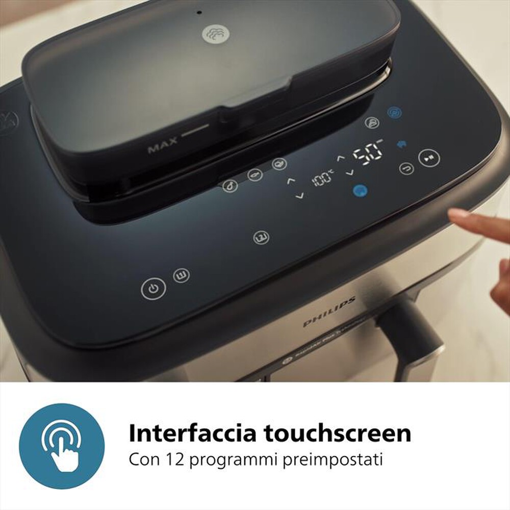 "PHILIPS - AIRFRYER SERIE 5000 DA 9L COTTURA VAPORE NA555/00-Inox"