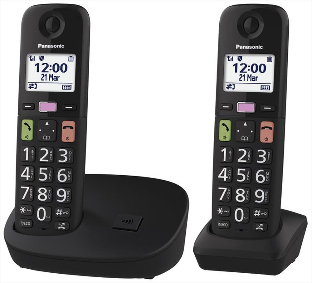 "PANASONIC - Cordless 2 pezzi KX-TGU112EXB-Nero"