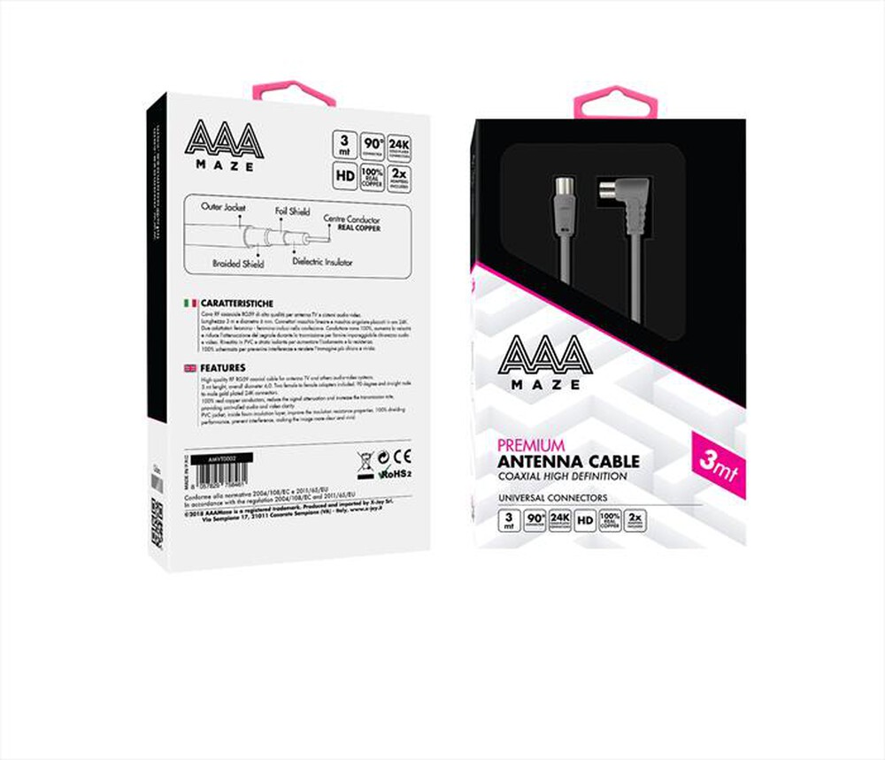 "AAAMAZE - AMVT0002 Cavo RF coassiale RG 59"
