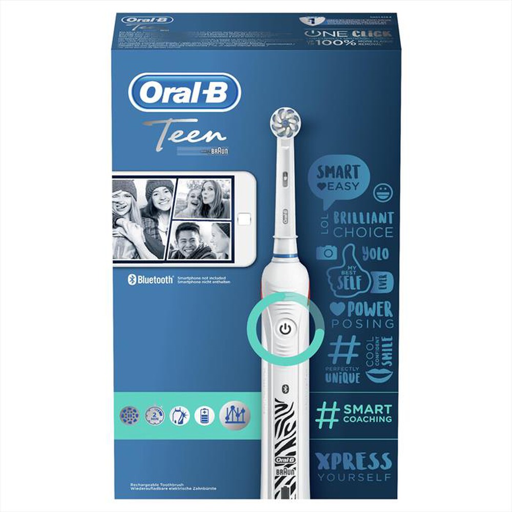 "ORAL-B - Spazzolino elettrico ricaricabile SMARTSERIES TEEN-Bianco"