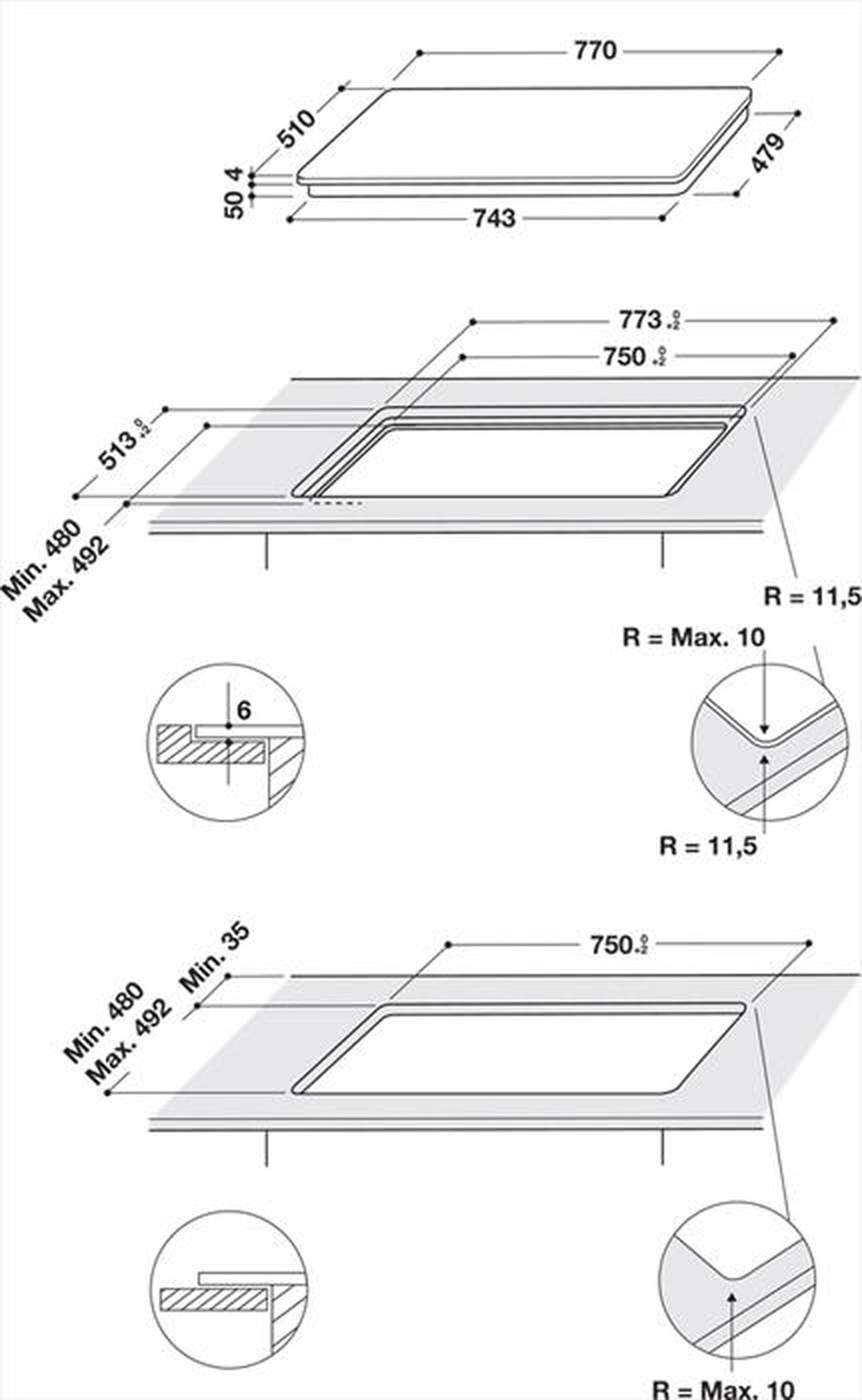 "WHIRLPOOL - Piano cottura induzione WL B2977 NE-Nero"
