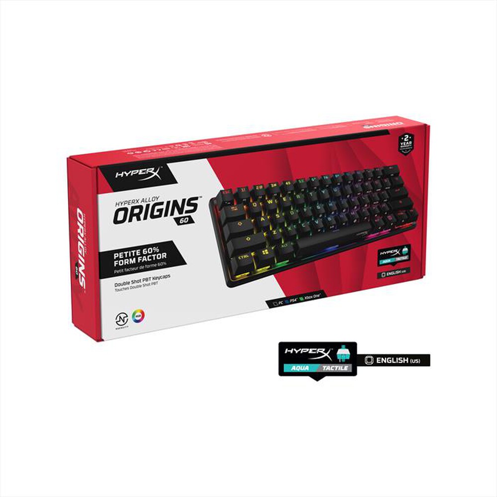 "HYPERX - Tastiera gaming ALLOY ORIGINS 60 (LAYOUT INGLESE)-Nero"