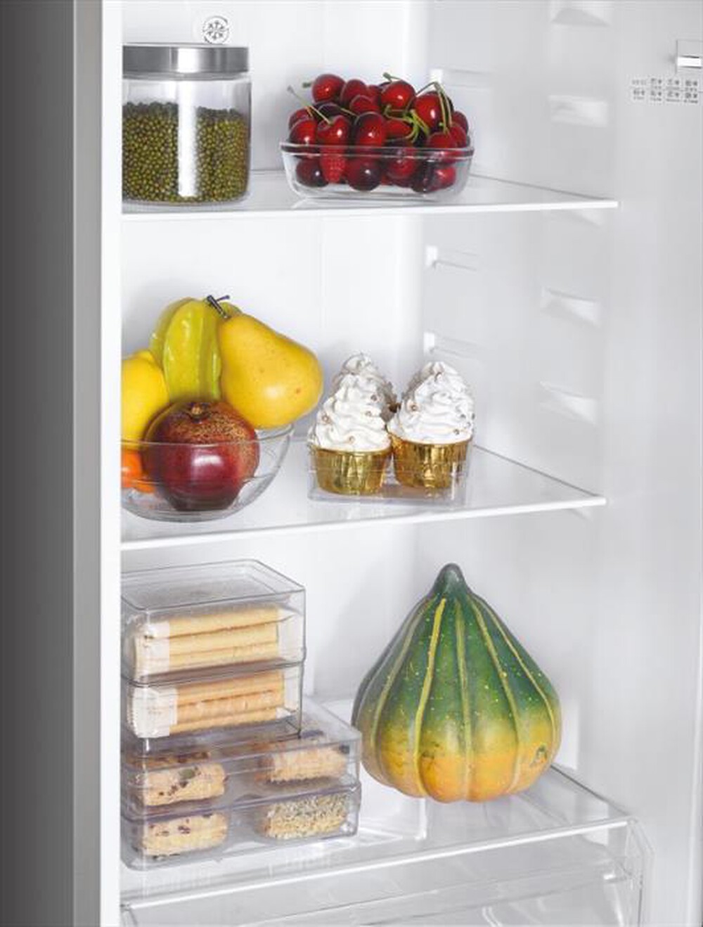 Immagine del prodotto CANDY - Frigorifero combinato CCH1T518EX Classe E 253 lt-Platino, Acciaio inossidabile