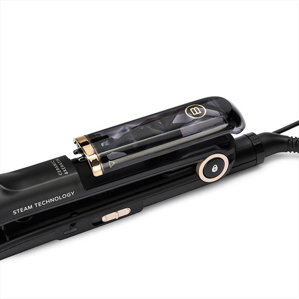 "BELLISSIMA IMETEC - PIASTRA PER CAPELLI A VAPORE STEAM CERAMIC&KERATIN-Nero, Oro"