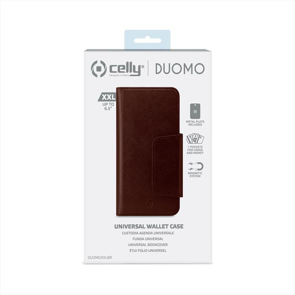 "CELLY - DUOMOXXLBR - CUSTODIA PORTAFOGLIO MAGNETICA-Marrone"