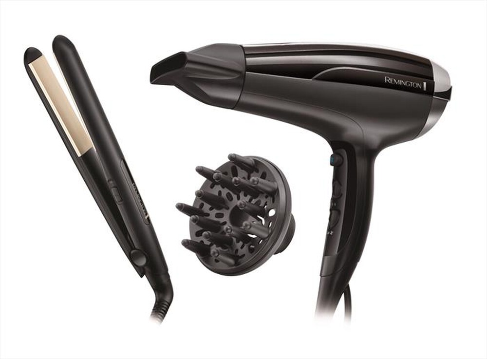 "REMINGTON - D5215+S1510 Ultimate Hair Gift Pack-nero"