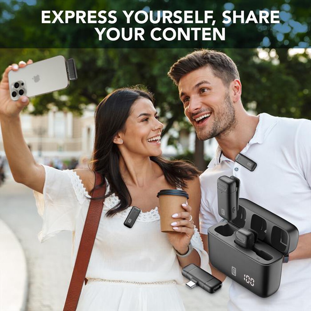 Immagine del prodotto CELLULARLINE - Talk Pro Kit di due microfoni e un ricevitore-Nero