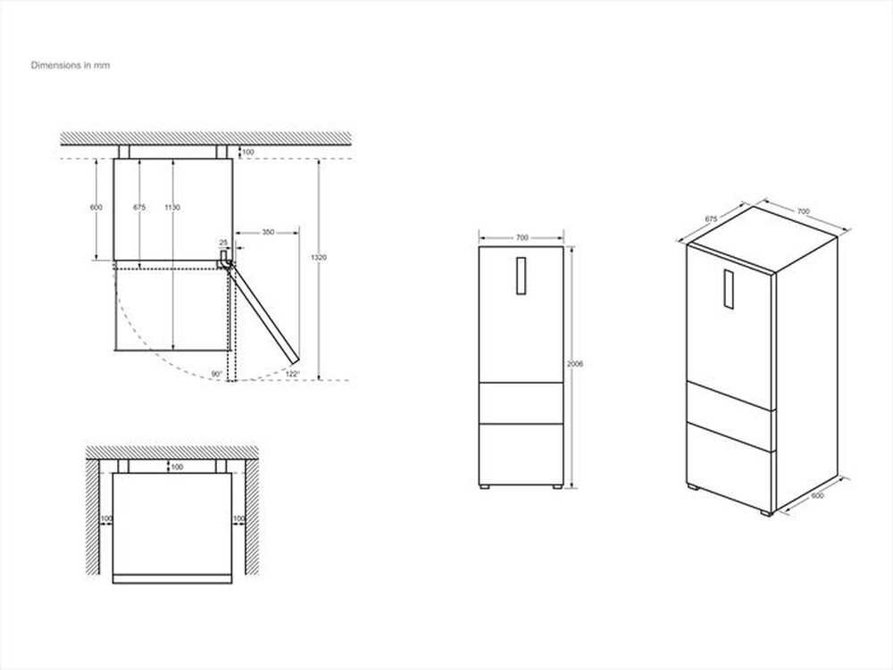 Immagine del prodotto HAIER - Frigorifero combinato HTW7720DNMP Classe D 486 lt-Platino, Stainless steel