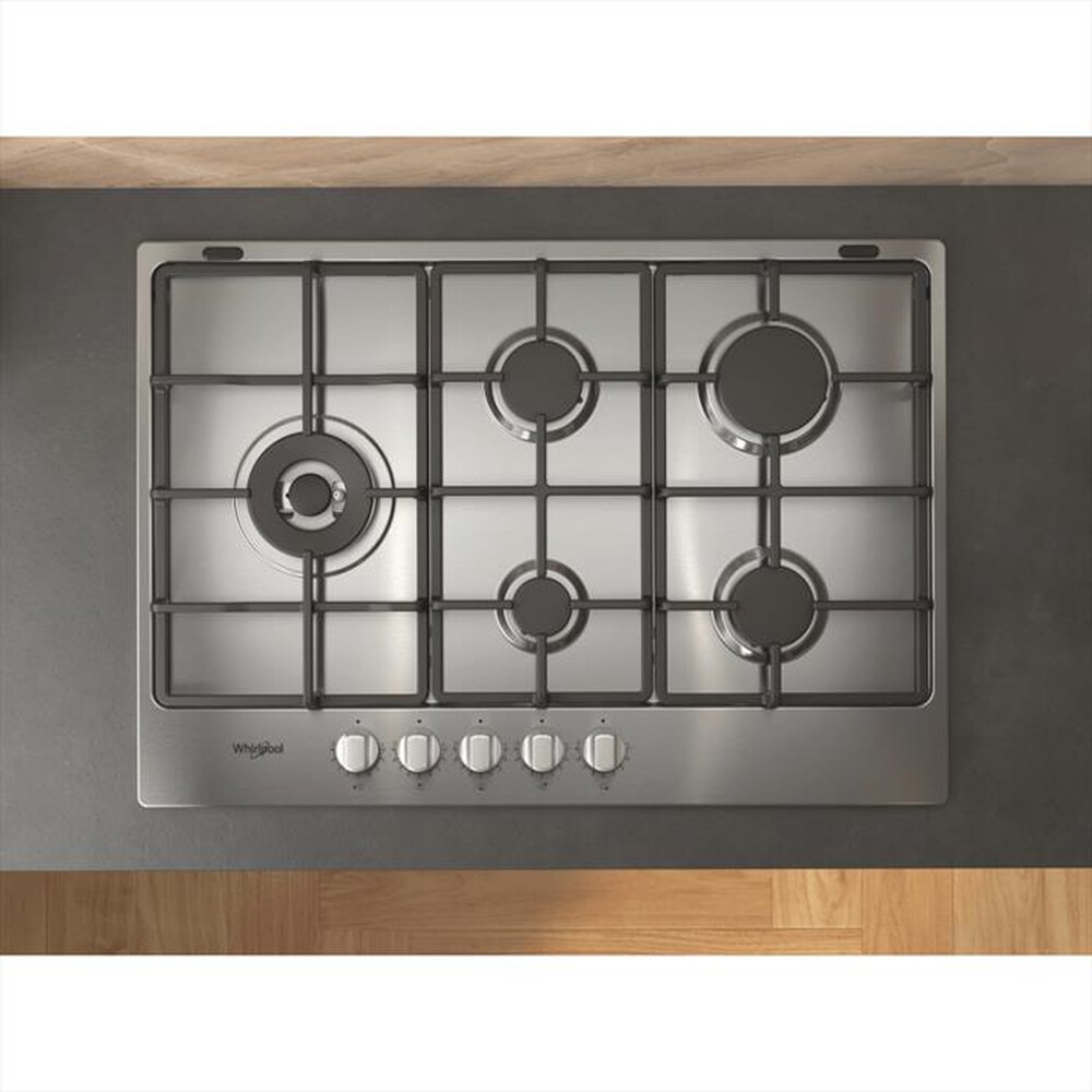 "WHIRLPOOL - Piano cottura a gas TGML 761 IX/R 73 cm-Acciaio inossidabile"
