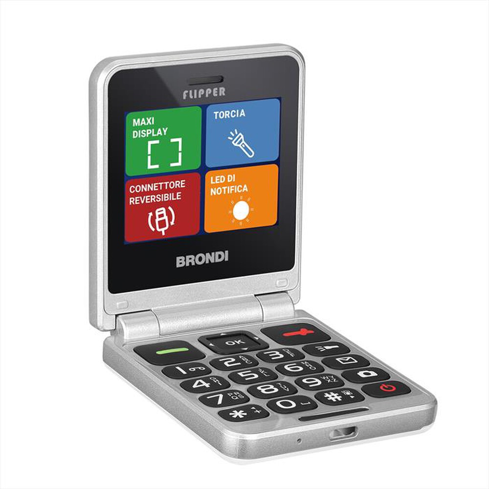 Immagine del prodotto BRONDI - Cellulare FLIPPER-WHITE METAL
