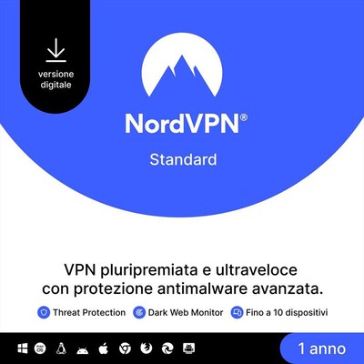 NORDVPN - Standard: 1 Anno a VPN E Software di Cybersecurity