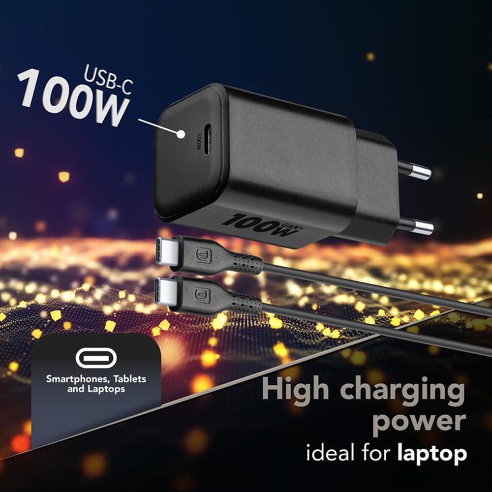 Immagine del prodotto CELLULARLINE - Caricabatterie da rete 100W KIT ACH 100W-Nero