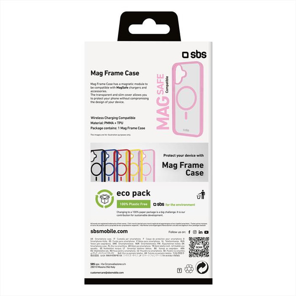 "SBS - Cover Mag Frame iPhone 16 TEMAGCOLIP1661P-Rosa"