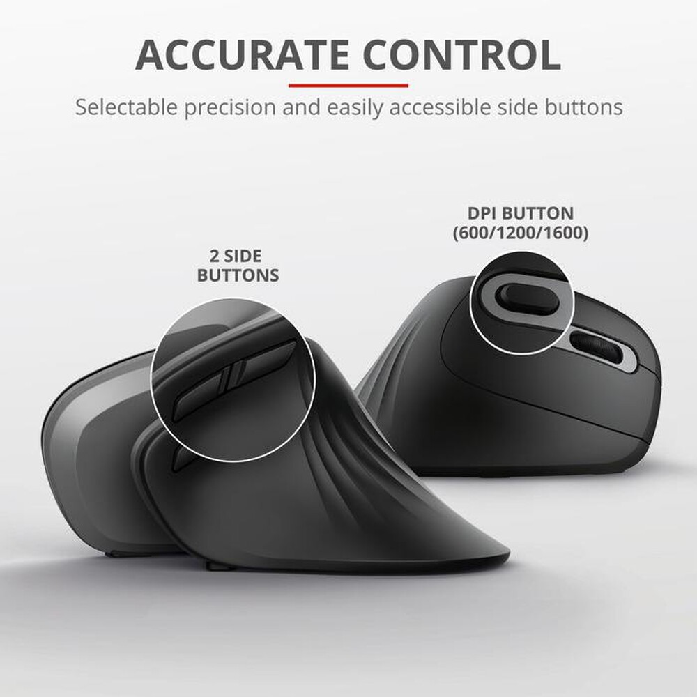 "TRUST - VERRO WIRELESS ERGO MOUSE-Black"