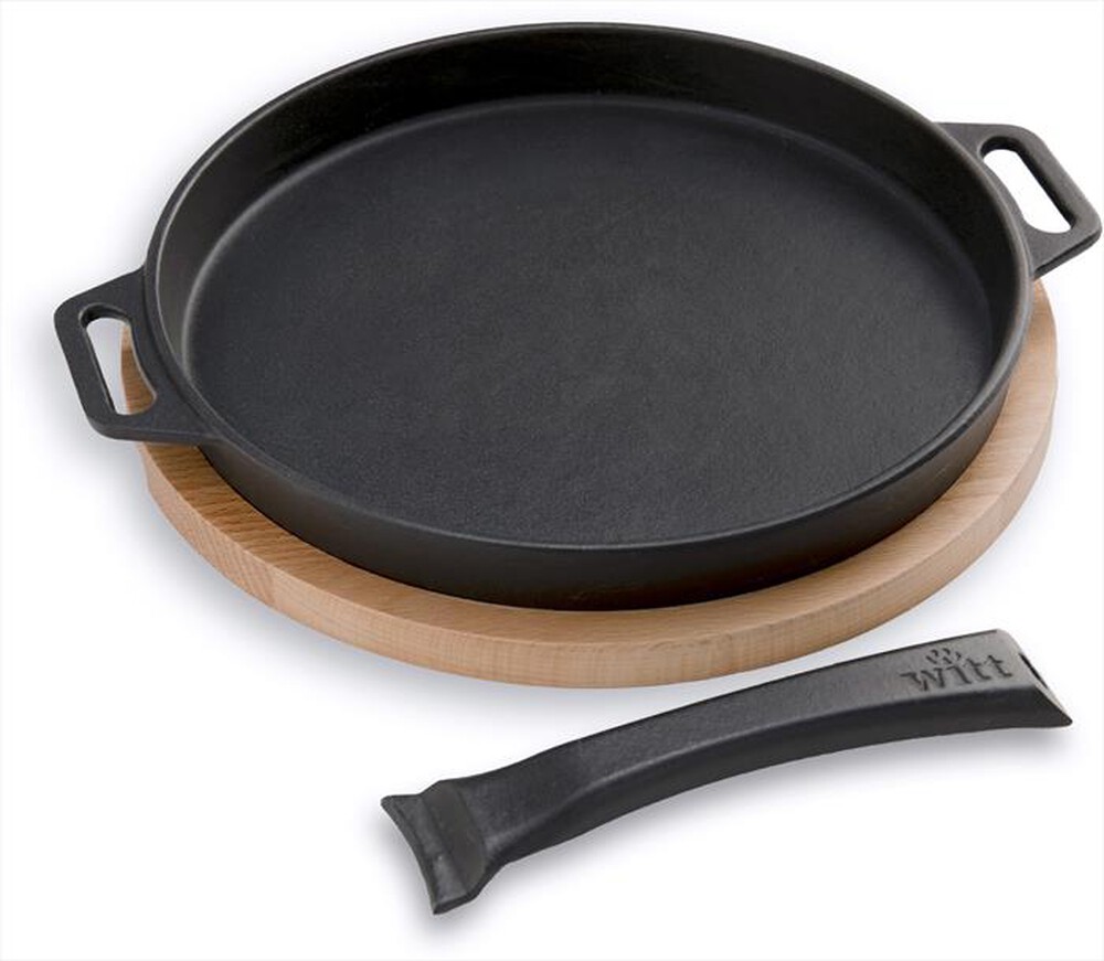 "WITT - PADELLA GHISA TONDA BASE LEGNO-Black"