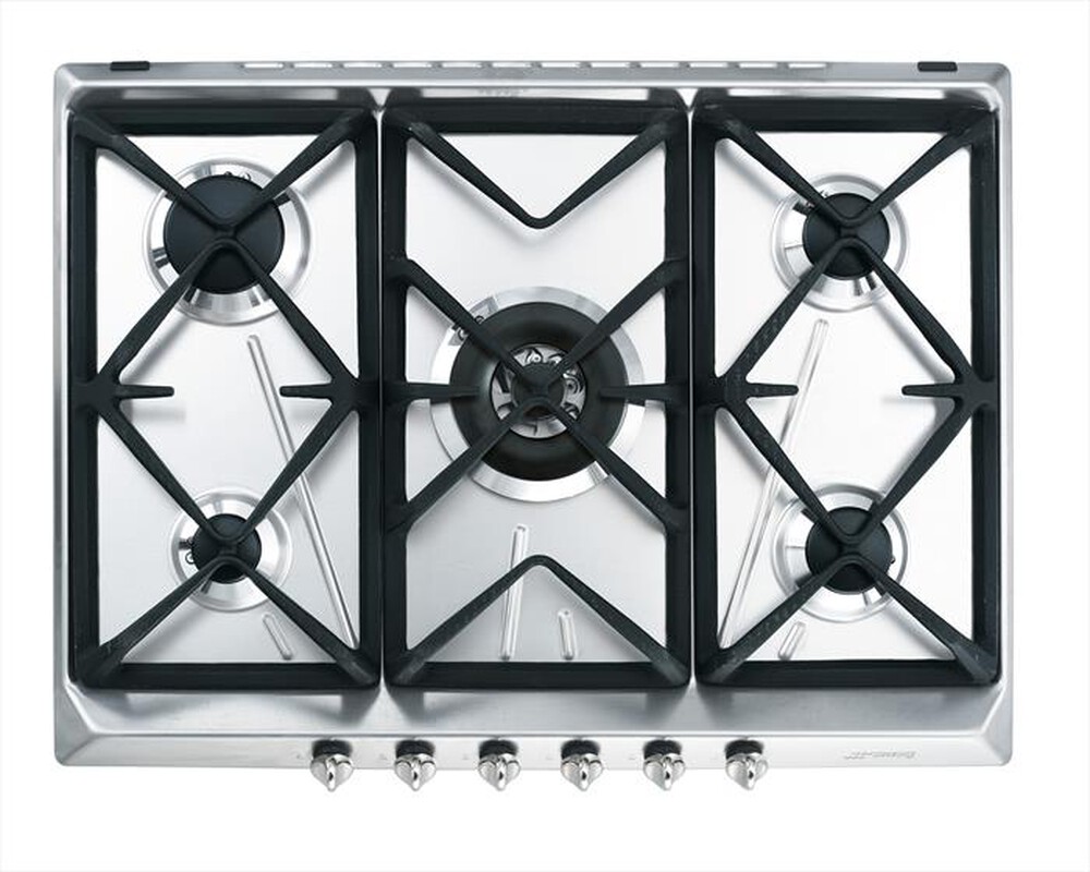 "SMEG - Piano cottura a gas SRV576GH5 5 fuochi 68,5cm-Inox"