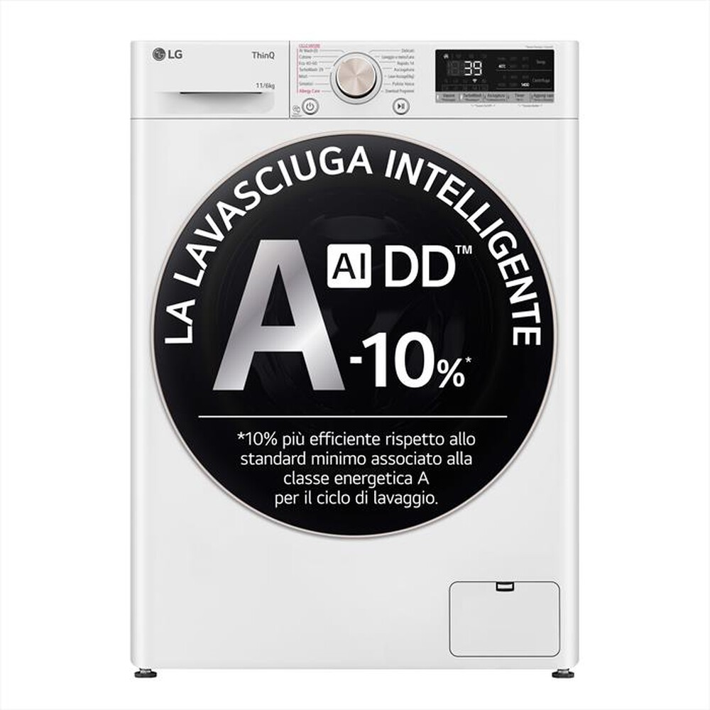 Immagine del prodotto LG - Lavasciuga AI DD D4R7011TSWG 11/6 Kg Classe A-Bianca